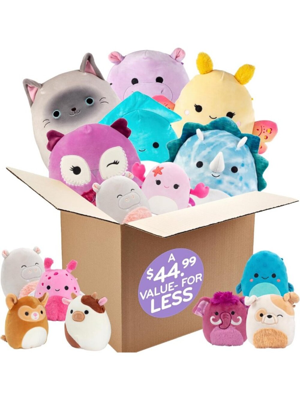 Mystery Plush Toy Value Pack – 3 Soft Squishmallows (1 Jumbo 10” + 2 Mini 5”)